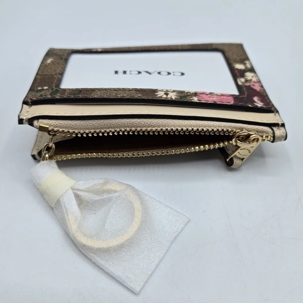 Coach Mini Skinny Id Case Evergreen Print
